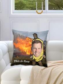 غطاء وسادة زخرفية مطبوع عليها صورة بيت مضحك على شكل موز مشتعل، هدية فريدة لأغراض عيد الحب للرجال أو الأزواج أو الزوجات