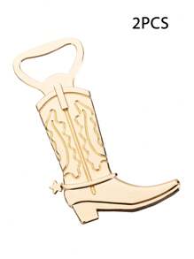 1 pieza/2 piezas Abrebotellas con forma de bota de metal dorado, herramienta creativa de bar para festivales, bodas, fiestas, cervezas, latas, para exteriores, camping