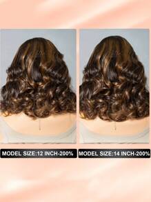 CELIE Celie Hair Glueless Loose Body Wave 2/30/27 Highlight With Skunk Stripe Short Bob Wig Pre-Cut 6*5 Lace Closure Wig