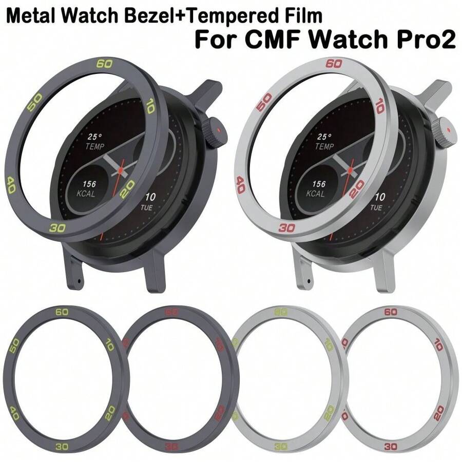 适用于 CMF Watch Pro2 金属环手表表圈替换屏幕保护膜表圈智能手环框架 - 彩色 - 查看 1
