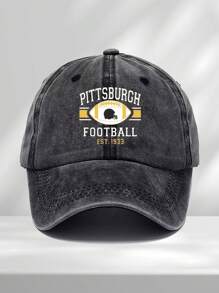 1 件男女通用匹兹堡足球队棒球帽，复古做旧休闲卡车司机帽，美式风格，适合日常通勤、约会、旅行，多种颜色可选