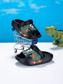 1 双婴儿动物图案透气防滑弹性踝带沙滩凉鞋，户外拖鞋 - 黑色 - 查看 2