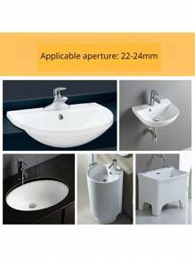 1/2/5pcs Stainless Steel Bathroom Sink Hole Spill Cover, Bathroom Tub Drain Cover, Round Spill Ring Plug, Bathroom Kitchen Sink Hole Round Overflow Covers, Basin Tidy Insert Spares, Sink Overflow Ring, ABS Bathroom Kitchen Sink Basin Trim Overflow Cover, Hole Insert CapSink Hole Round Overflow Cover