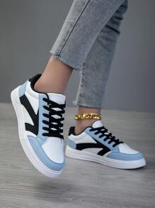 Women's Casual Sneakers, Fashion Street Style Trainers, Lightweight Skate Shoes - Multicolor - View 3