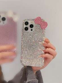 Luxury Fashion Crystal Rhinestone Framed Rhinestone Bowknot Phone Case Compatible With IPhone 16 Pro Max/15 Plus/XS Max/7