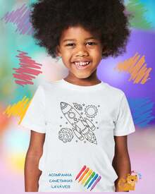 CAMISA PARA COLORIR FOGUETE