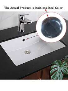 1/2/5pcs Stainless Steel Bathroom Sink Hole Spill Cover, Bathroom Tub Drain Cover, Round Spill Ring Plug, Bathroom Kitchen Sink Hole Round Overflow Covers, Basin Tidy Insert Spares, Sink Overflow Ring, ABS Bathroom Kitchen Sink Basin Trim Overflow Cover, Hole Insert CapSink Hole Round Overflow Cover
