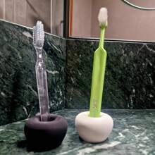 Universal Toothbrush Holder, Creative Dust-Proof Storage, Funny Stress Relief Tool Home Bathroom Decor - Black - View 4