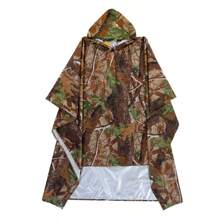 1PCS 3-In-1 Multifunction Travel Waterproof Poncho Outdoors Rain Coat Shelter Camping Mat Backpack Cover Women Men Raincoat