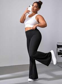 Lynfun 大码女式夏季户外紧身裤 - 高腰弹力瑜伽裤、健身紧身裤、喇叭裤，适合健身和休闲