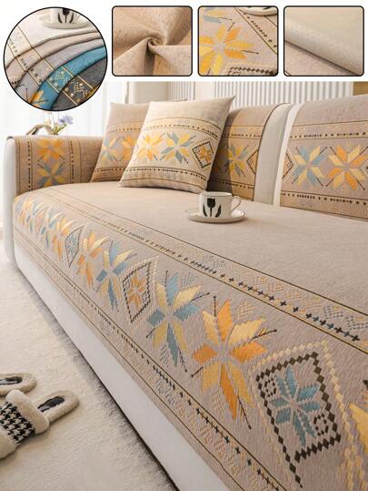 1 件波西米亚风格沙发套，多色设计沙发垫套，适合所有季节，保护和宠物友好，适用于 1/2/3/4 座沙发