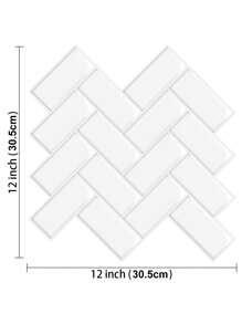 10 张/20 张撕开即贴防溅板瓷砖人字形装饰墙砖自粘式适用于厨房浴室洗衣房，白色设计礼物生日毕业房间装饰家居装饰墙壁装饰浴室装饰卧室装饰房间装饰用品客厅装饰房屋装饰家居装饰客厅墙纸贴纸壁纸墙贴墙贴 - 白色 - 查看 3