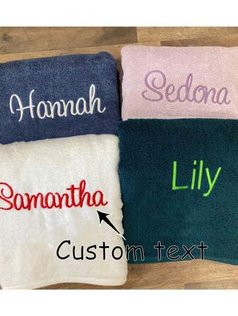 1 pieza Toalla de rostro personalizada con bordado de nombre, toalla de baño bordada personalizada - con nombre, regalo para fiesta de pijamas, regalo para dama de honor, toalla de baño con nombre, toalla suave y absorbente, decoración de baño con toalla colorida, regalo para padres, regalo del Día de San Valentín, regalo de Navidad, regalo del Día del Padre y de la Madre, regalo de cumpleaños único, vintage, único
