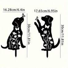 1 Pc Creative Metal Cute Dog Design Garden Stake, Home & Life Decor, Outdoor And Garden Supplies, Yard And Garden Decoration, Suitable For Outdoor Activities, Family Events, Birthdays, Weddings, Parties, And More. Various Styles Available.