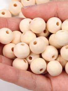 100 Pezzi Perline Di Legno Naturali, Foro Di 6-12 Mm, Forma Rotonda, Forniture Per La Realizzazione Di Gioielli Fai Da Te