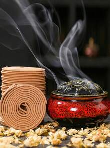 20/40/80 piezas Bobinas de incienso de sándalo natural, Palitos de incienso con aroma a hierba de limón, Aroma multifloral, Fragancia derivada de plantas hecha a mano, Aroma de sándalo de larga duración, Adecuado para decoración del hogar interior, ambientador, campamento, spa, yoga, relajación, todas las estaciones