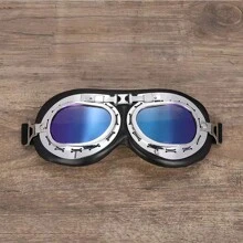 1 Paar Retro Harley Silberrahmen Brillen, Motorradbrille, Fahrradbrille, Retro WWII Brille, Outdoor Sport Windschutzbrille