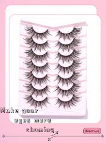 7 par rzęs w stylu Daily Casual Date Party Fairy Eyelashes Cross Mermaid Style sztuczne rzęsy, długość 5-20 mm