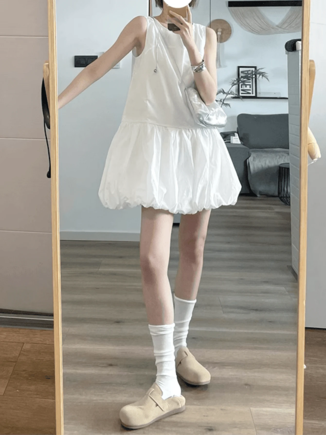 Spring Summer Casual Vest Dress For Women Back To School Autumn Clothes Korean Style Elegant Chic Solid Color Sleeveless O-Neck Vintage Homecoming Short Dresses Kawaii Party Graduation White Black Clothes White Dress New Year Christmas