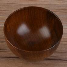 Bol en bois naturel fait à la main pour enfant, récipient pour aliments, vaisselle résistante à la chaleur (11 cm)