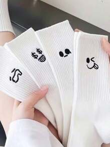6 Pairs Random Funny Mid-Calf Socks For Men, Soft & Comfortable, Cushioned Moisture-Wicking, Suitable For Outdoor, Business, Casual, And All Kinds Of Parties