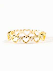 1 PC Romantic 925 Sterling Silver Cubic Zirconia Heart Rings Wedding Jewelry For Women Fine Jewelry