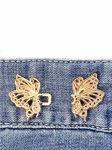 1pc/2pcs High-Quality Butterfly Waist Tight Buckle Pants Clip, Collar Button, Women's Brooch, Fashionable, Detachable Pants Clip, Jeans, Skirt, Women's Pants Bag Accessories, Female Student