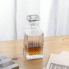 5 pièces Ensemble de carafe élégante en cristal de 750 ml/25 oz avec 4 verres. Kit de service de whisky et de vin haut de gamme pour bar moderne, mariage et cadeau pour la fête des pères, prêt pour la pendaison de crémaillère