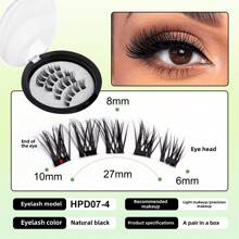 1 par de set de pestañas postizas magnéticas, pestañas magnéticas naturales simuladas impermeables, pestañas magnéticas sin pegamento, una herramienta de maquillaje indispensable para viajar