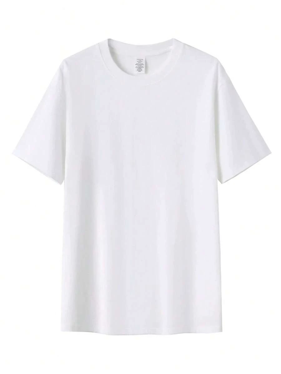 playera liso, cuello redondo, 100% algodón - Blanco - Ver 1