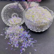 100PCS Mixed Shape Aurora Glass Crystal Nail Art Rhinestone Nail Gem Rainbow Flat Back Rhinestone Used For 3D DIY Nail Art Crafts Jewelry Decoration