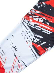 TELEYI RAC 车队越野摩托车赛车服，100% 涤纶透气吸湿长袖 V 领上衣，插肩袖设计，适合骑行、徒步和户外活动 - 激光切割印花设计，摩托车骑行装备春季款 - 彩色 - 查看 6