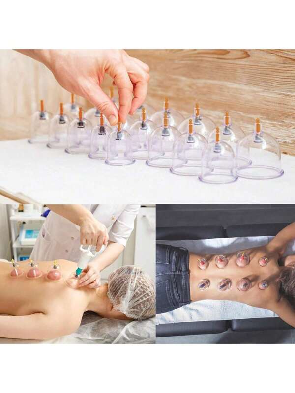 24/18/12/6pcs Professional Cupping Set, Body Care Massager, With Manual PumpHigh Quality PS Material, Vacuum Suction Cup,Thickened Upgrade Sealing Design, Better Effect, Ideal Choice For Perfect Body Massage Set