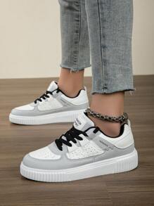 Tenis casuales de lona para mujer, zapatillas de tenis blancas de moda y versátiles de corte bajo