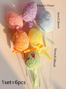 1set(6pcs) - Easter Egg Decoration Plugin, Family Gathering Scene Decoration Plugin, Suitable For Easter Decoration And Celebration Activities, Theme Party Decoration Supplies