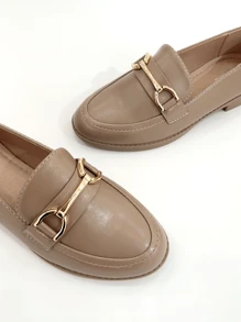 REVREAL Loafers With Gold Horsebit Detail - Khaki - View 2