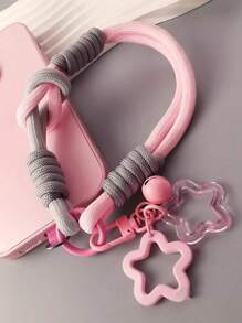 1条星形吊坠腕带手机挂绳，可拆卸双用途拇指环腕带，户外旅行徒步手链，结实耐用的男女通用编织腕绳，带配件垫 - 彩色 - 查看 16