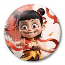 12件“天地风火”2.28寸哪吒徽章-热闹三界，英雄登场，经典再现，收藏之选，限量发售，独特工艺 - 彩色 - 查看 5