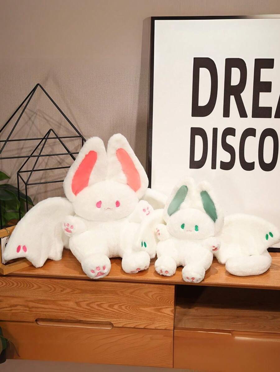 复活节蝙蝠兔毛绒玩具套装，柔软的聚酯纤维兔子毛绒动物玩具，可爱的飞行兔子玩具，创意长耳兔子毛绒玩具，非常适合复活节礼物、家居装饰、复活节装饰