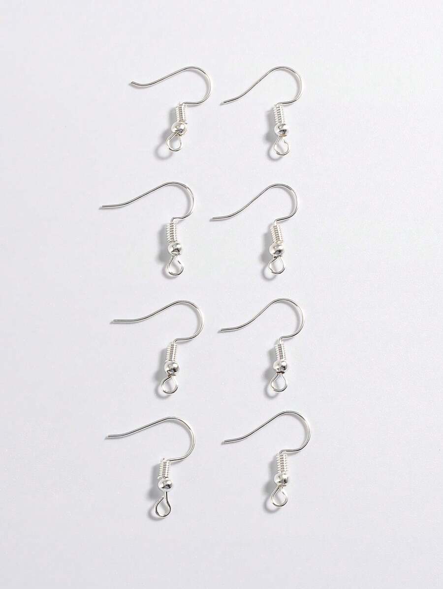 100pcs Versatile DIY Accessories Simple Ear Hooks - Silver - View 1