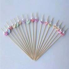 200 件/100 件/50 件/20 件 竹花蕾混色竹串，汉堡配料，水果签，派对、婚礼、返校、聚会、礼物的食物装饰，处理食物的健康替代品