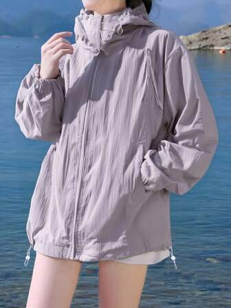 Women's Lightweight & Breathable Loose Fit Sun Protective Jacket, Suitable For Couples, Summer