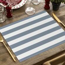 4pcs/Set Black & White Checkered Striped Placemats, Minimalist Brown, Blue, Purple, Pink, Green, Red Checkerboard Table Mats, Morandi Colors Linen Dining Placemats, For Kitchen, Home, Party, Tabletop Decor, 12x16.5 Inch - Multicolor - View 14