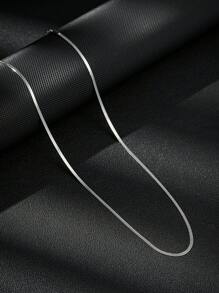 1 件精致细人字形项链，简约不锈钢链式项链，适合女士 - Steel color - 查看 11