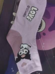 Nieuwe kindersokken Sanrio meisjes cartoon hielpatroon sokken studenten Kuromi Melody Mid-Tube antislip sokken