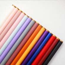 20 张/包金边果冻膜花束包装纸，防水 OPP 花卉包装材料 - 淺紫色 - 查看 5