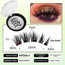 1 par de set de pestañas postizas magnéticas, pestañas magnéticas naturales simuladas impermeables, pestañas magnéticas sin pegamento, una herramienta de maquillaje indispensable para viajar