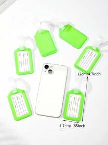 Set de 5 etiquetas personalizadas para equipaje para viajes al aire libre, soporte para tarjeta anti-pérdida, etiqueta para maleta para viajar en avión, universidad, equipaje, bolsa escolar, portátil, impermeable, protección de privacidad de doble cara, accesorios escolares