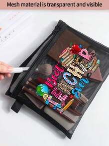 Borsa cosmetica in rete con motivo a cavo di dati, design a motivo di caricatore, borsa portatile da viaggio con cuscinetto d'aria rosso per immagazzinaggio, borsa trucchi, borsa per prodotti per la cura della pelle, elementi essenziali da viaggio, articoli per il dormitorio, regali per la sposa, regali per la mamma, regali di compleanno, regali per amici e insegnanti, immagazzinaggio in bagno, immagazzinaggio gioielli, borsa per oli per le labbra e cosmetici.