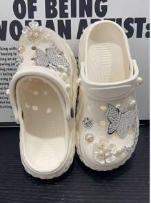 Nouveaux sandales à mailles pour femmes, mules Glissant pour dames, semelle extérieure confortable, antidérapante et douce, mode pour l'extérieur, la plage, l'intérieur et l'extérieur - Blanc - Voir 2
